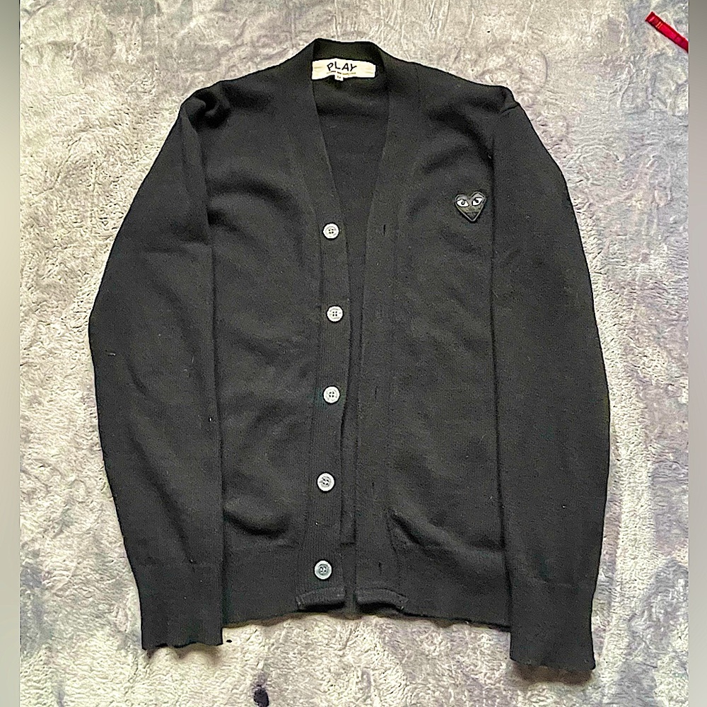 Comme des garçons play black cardigan sweater